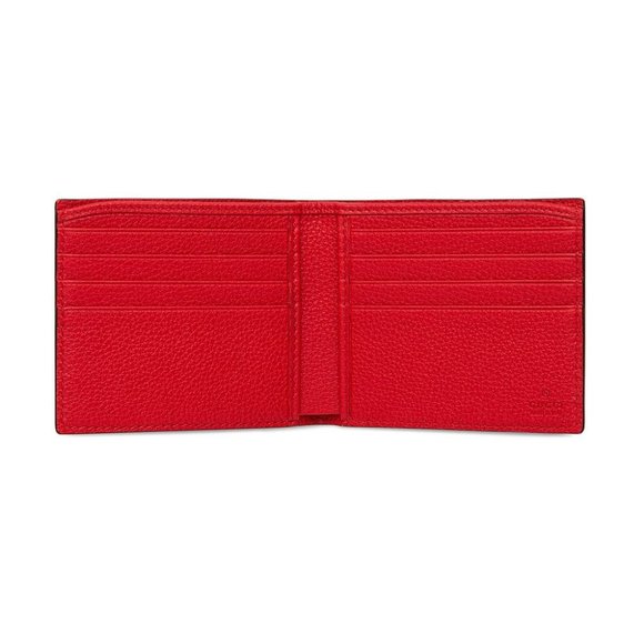 NWT Gucci Print Leather Mini Bi-fold Wallet in Red - Picture 4 of 8